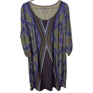 Plus Size 2X Abstract Patterned Dress